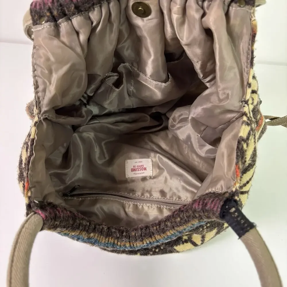 Mossimo Y2K Fair Isle Round Top Handle Purse Flannel Snowflake Winter Hobo Bag